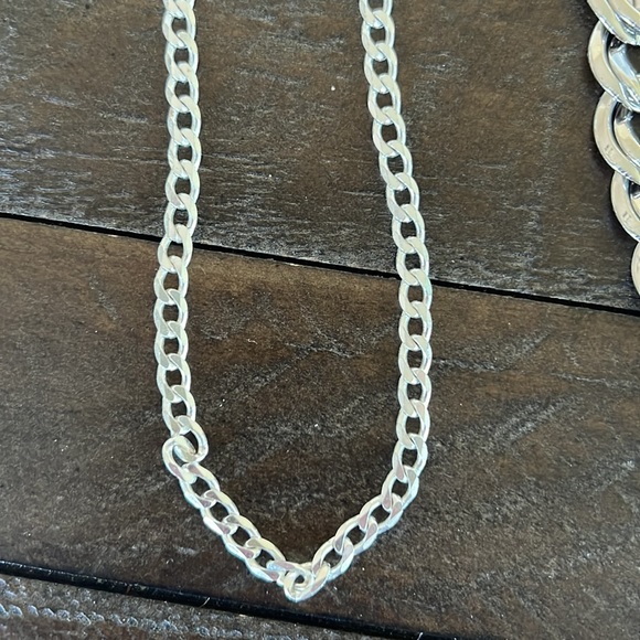 Curve Link Sterling Silver Necklaces - Picture 2 of 5